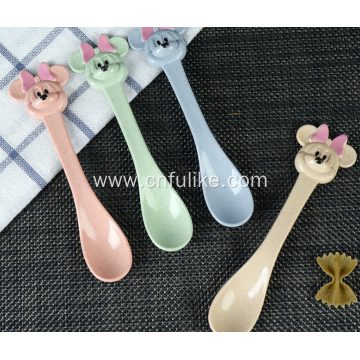 Wheat Straw Plastic Kids Spoons Forks for Baby